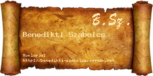 Benedikti Szabolcs névjegykártya